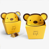 10Pcs Cartoon Bear Square Folding Biscuit Chocolate Box