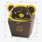 10Pcs Cartoon Bear Square Folding Biscuit Chocolate Box