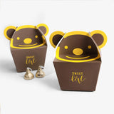 10Pcs Cartoon Bear Square Folding Biscuit Chocolate Box