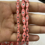 10Pcs Pink Evil Eye Shell Beads DIY Jewelry Accessories