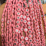 10Pcs Pink Evil Eye Shell Beads DIY Jewelry Accessories
