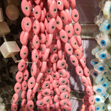 10Pcs Pink Evil Eye Shell Beads DIY Jewelry Accessories