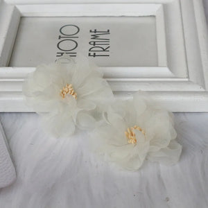 10Pcs Chiffon Fabric Flowers DIY Hair Accessories