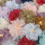 10Pcs Chiffon Fabric Flowers DIY Hair Accessories
