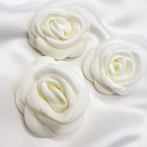 10Pcs Burnt Edge Fabric Rose Flower DIY Hair Clip Jewelry Accessories
