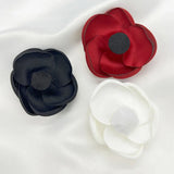 10Pcs Burnt Edge Fabric Rose Flower DIY Hair Clip Jewelry Accessories