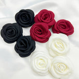 10Pcs Burnt Edge Fabric Rose Flower DIY Hair Clip Jewelry Accessories