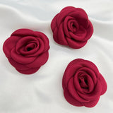 10Pcs Burnt Edge Fabric Rose Flower DIY Hair Clip Jewelry Accessories