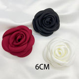 10Pcs Burnt Edge Fabric Rose Flower DIY Hair Clip Jewelry Accessories