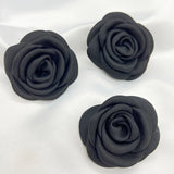 10Pcs Burnt Edge Fabric Rose Flower DIY Hair Clip Jewelry Accessories