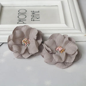 10Pcs Fabric Cored Camellia Flower Headband DIY Accessories
