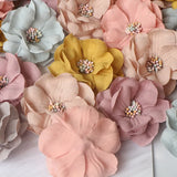 10Pcs Fabric Cored Camellia Flower Headband DIY Accessories