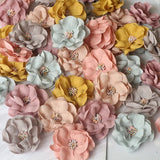10Pcs Fabric Cored Camellia Flower Headband DIY Accessories