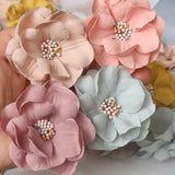 10Pcs Fabric Cored Camellia Flower Headband DIY Accessories