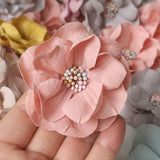 10Pcs Fabric Cored Camellia Flower Headband DIY Accessories