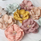 10Pcs Fabric Cored Camellia Flower Headband DIY Accessories