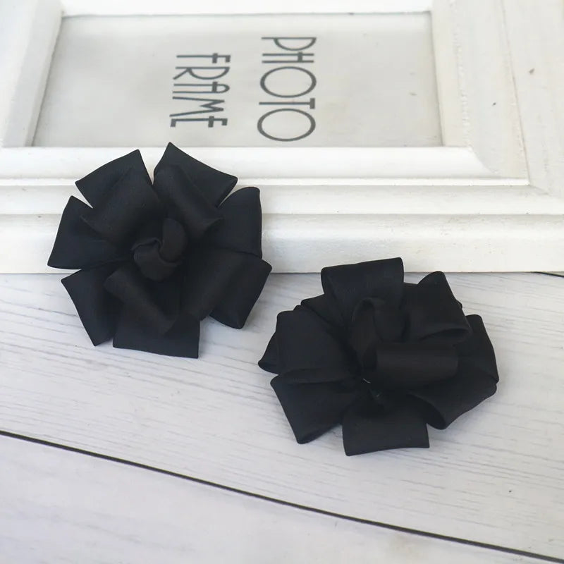 10Pcs Satin Rose Flower Wedding Brooch DIY Accessories