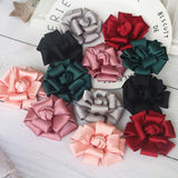 10Pcs Satin Rose Flower Wedding Brooch DIY Accessories