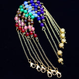 10Pcs Chakra Pendulum Chain Necklace Round Stone Beads Crystal Amulet