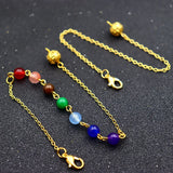 10Pcs Chakra Pendulum Chain Necklace Round Stone Beads Crystal Amulet