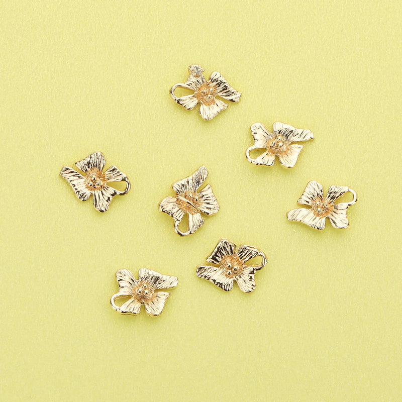 10Pcs 7x10MM Orchid Pendant Charm, DIY Flower Supplies