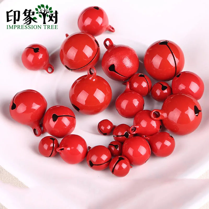 10Pcs Iron Jingle Bells Red Christmas Tree Ornaments DIY Jewelry Making