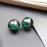 10Pcs Lampwork Glass Beads Round Multicolor for Jewelry Earring DIY