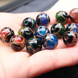 10Pcs Lampwork Glass Beads Round Multicolor for Jewelry Earring DIY