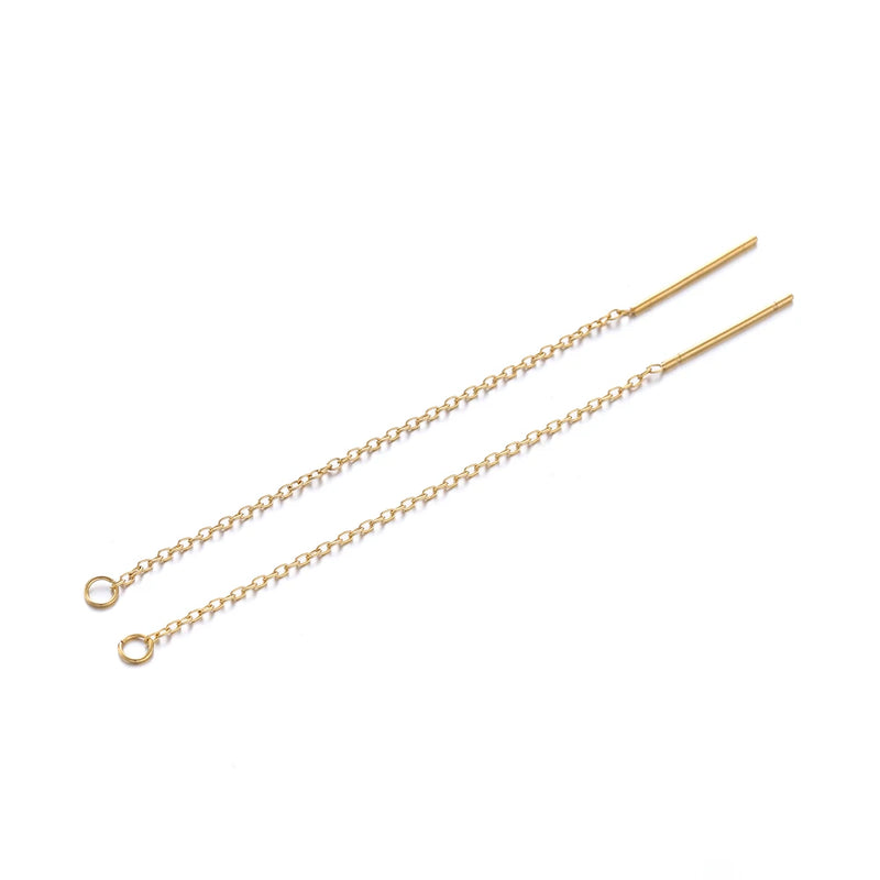 10Pcs Stainless Steel Tassel Chain Drop Earrings DIY Jewelry