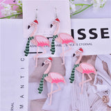 10Pcs Christmas Flamingo Charms for DIY Earrings