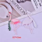 10Pcs Christmas Flamingo Charms for DIY Earrings