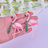 10Pcs Christmas Flamingo Charms for DIY Earrings