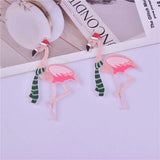 10Pcs Christmas Flamingo Charms for DIY Earrings