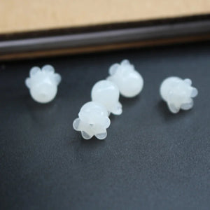 10Pcs Flower Shape Lampwork Glass Beads for Jewelry Making, Multi-color