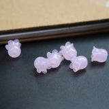 10Pcs Flower Shape Lampwork Glass Beads for Jewelry Making, Multi-color