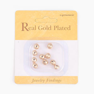 10Pcs 8mm 18K Plated Brass Beads Spacer Charms for Jewelry Making