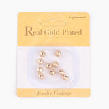 10Pcs 8mm 18K Plated Brass Beads Spacer Charms for Jewelry Making
