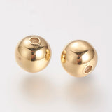 10Pcs 8mm 18K Plated Brass Beads Spacer Charms for Jewelry Making