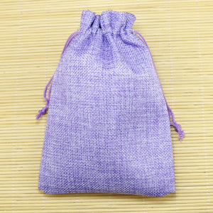 10Pcs Purple Linen Drawstring Pouch Jewelry Bag Christmas/Wedding Gift Gunny Bag