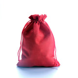 10Pcs Red Linen Drawstring Pouch Christmas/Wedding Gift Bag