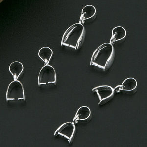 10Pcs 925 Sterling Silver Plated Melon Seed Buckle Copper Jewelry Findings