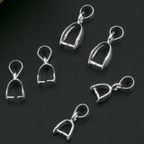 10Pcs 925 Sterling Silver Plated Melon Seed Buckle Copper Jewelry Findings