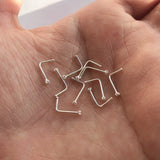 10Pcs 925 Sterling Silver Nose Ring Studs Clear Crystal Nose Pin Set