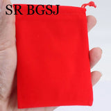 10Pcs 9x12cm Red Velvet Gift Bags Wedding Jewelry Packing