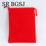 10Pcs 9x12cm Red Velvet Gift Bags Wedding Jewelry Packing