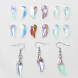 10Pcs 9x20mm Crystal Wing Charms Angel Wing Pendants Beads for Jewelry Making
