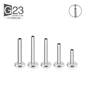 10Pcs Titanium Base For Labret Nose Piercing 14G 16G