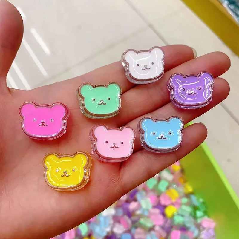 10Pcs Acrylic Bear Loose Beads Cartoon Animal Charm for DIY Jewelry Making