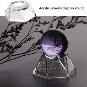 10Pcs Acrylic Sphere Display Stand Holder - Clear Crystal Ball Display Base