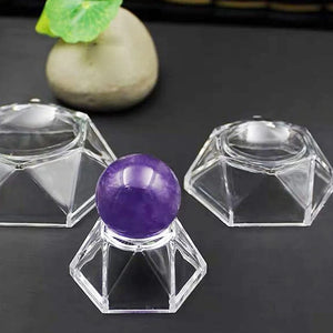 10Pcs Acrylic Sphere Display Stand - Clear Crystal Ball Holder